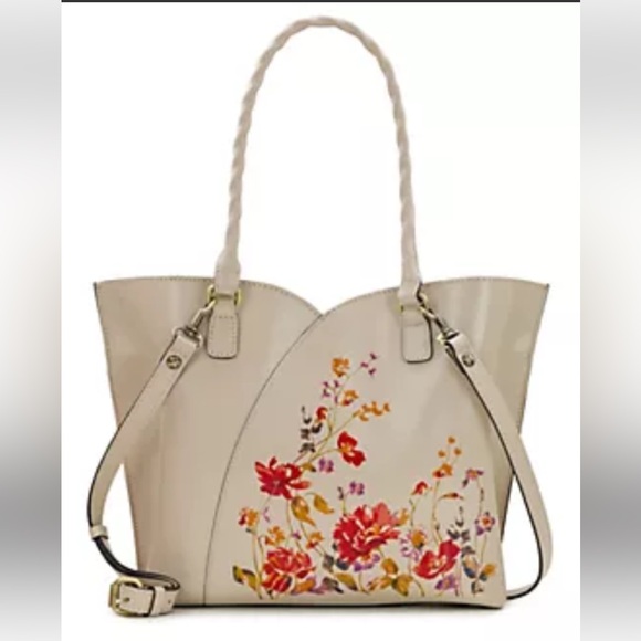 Patricia Nash Handbags - Patricia Nash Floral Leather Chalk White Floral Marion Tote Shoulder Bag